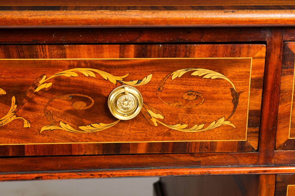 Antique George III Marquetry Inlaid Partners Pedestal Desk 18th C
 View XI