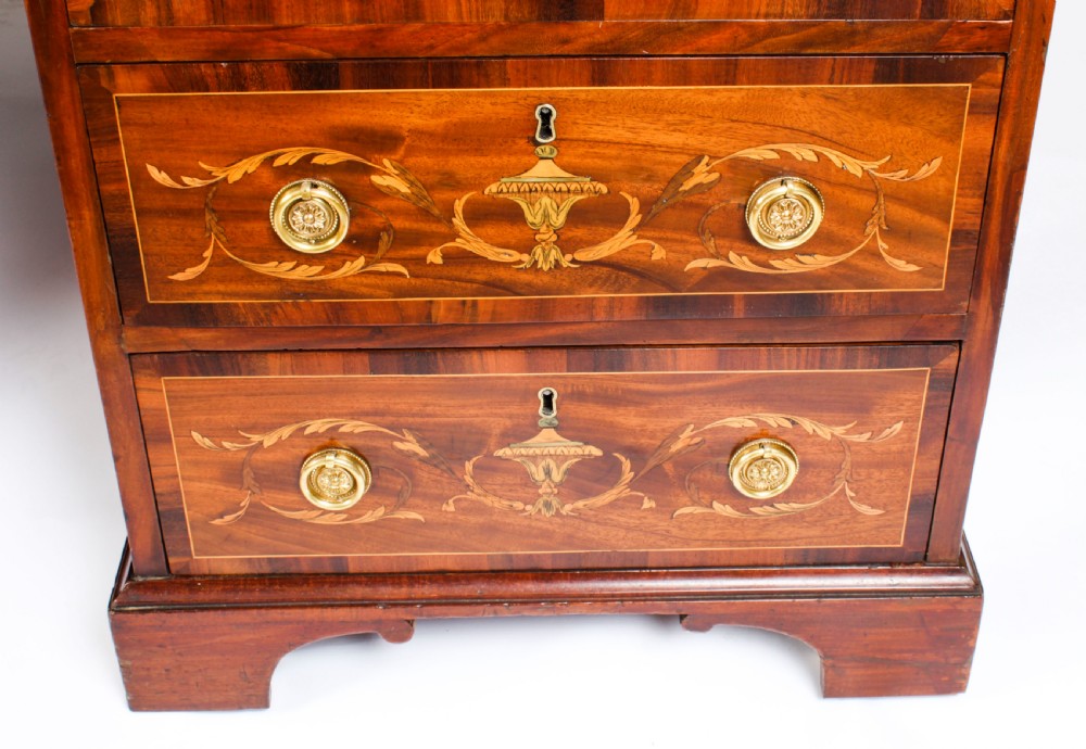 Antique George III Marquetry Inlaid Partners Pedestal Desk 18th C
 View XII