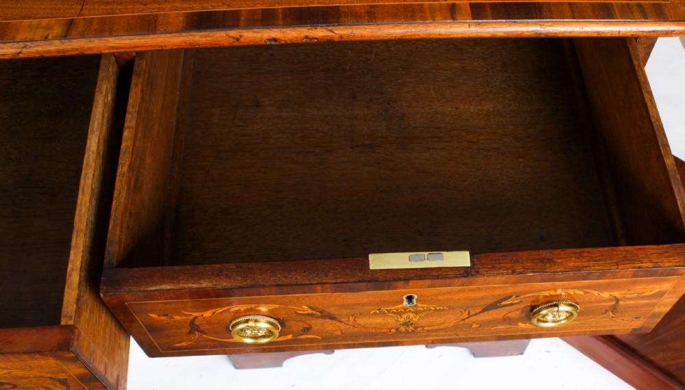 Antique George III Marquetry Inlaid Partners Pedestal Desk 18th C
 View XXVIII