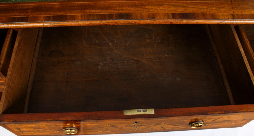 Antique George III Marquetry Inlaid Partners Pedestal Desk 18th C
 View XXX