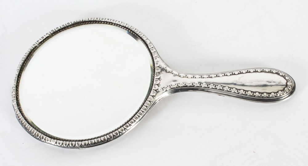 Antique Sterling Silver & Embossed Hand Mirror 1916
 View II