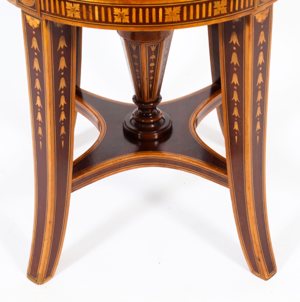 Antique Sheraton Revival Marquetry Inlaid Piano Stool 19th C
 View VI