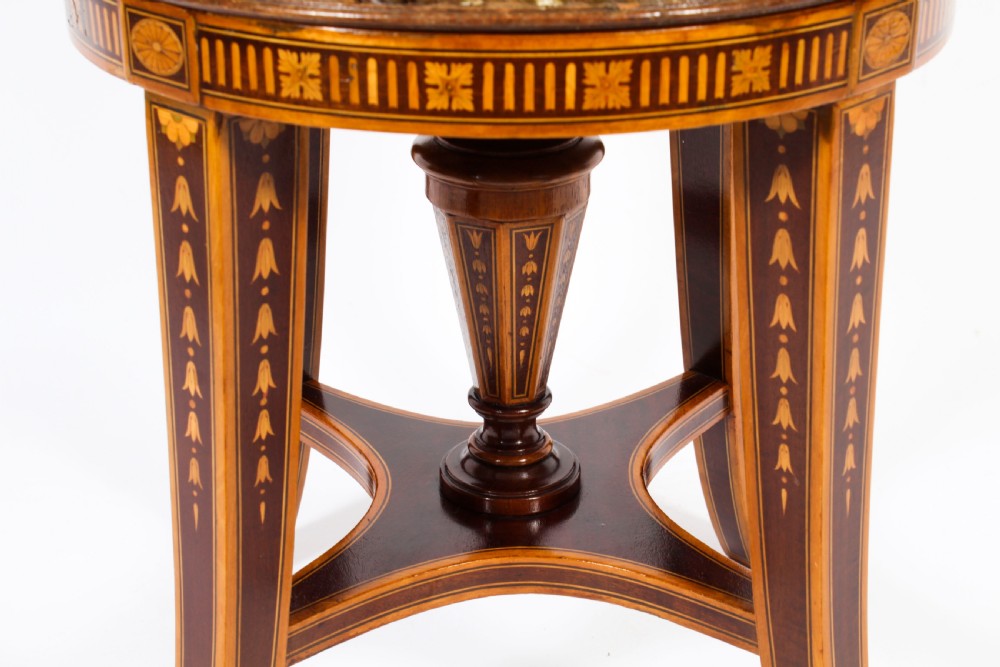 Antique Sheraton Revival Marquetry Inlaid Piano Stool 19th C
 View VIII