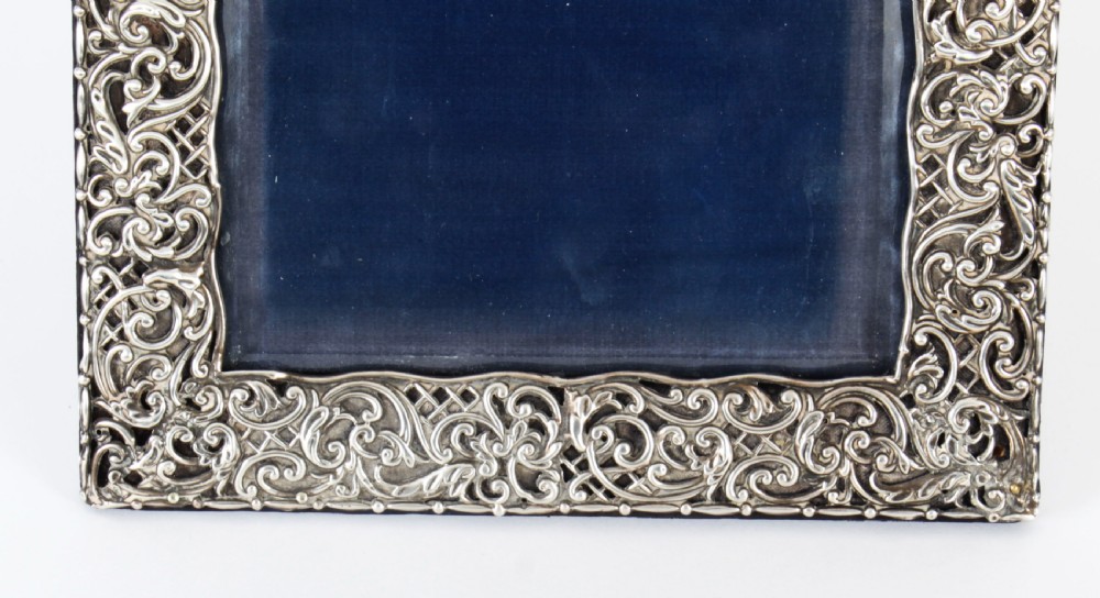 Antique Sterling Silver Photo Frame by Henry Matthews 1902 28x22cm
 View IV