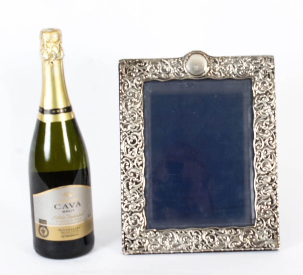 Antique Sterling Silver Photo Frame by Henry Matthews 1902 28x22cm
 View IX