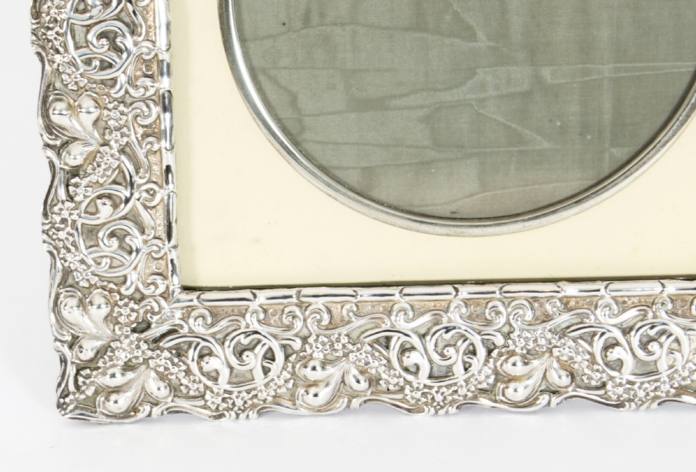 Antique Large Edwardian Sterling Silver Photo Frame dated 1902 32x28cm
 View VI