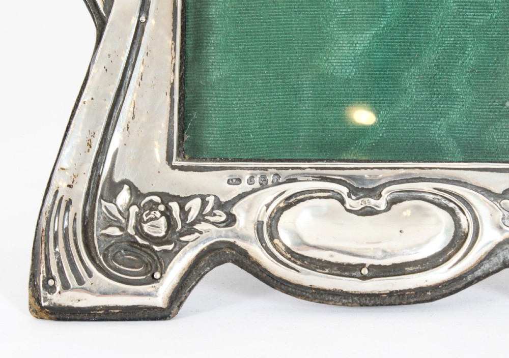 Antique Art Nouveau Sterling Silver Photo Frame Dated 1907 22x16cm View VII
