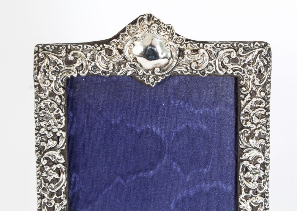 Antique Edwardian Sterling Silver Photo Frame dated 1901 19x13cm
 View II
