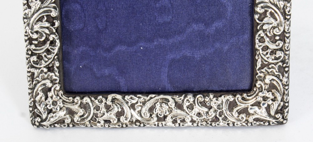 Antique Edwardian Sterling Silver Photo Frame dated 1901 19x13cm
 View III