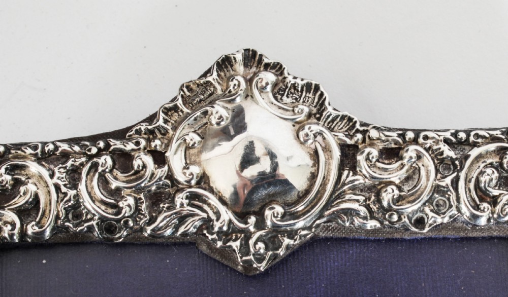 Antique Edwardian Sterling Silver Photo Frame dated 1901 19x13cm
 View VII