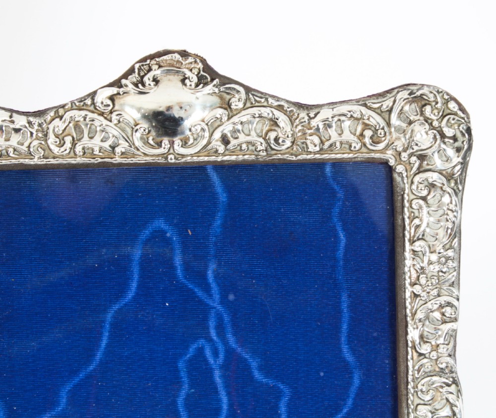 Antique Edwardian Sterling Silver Photo Frame Dated 1902 27x20cm
 View IV