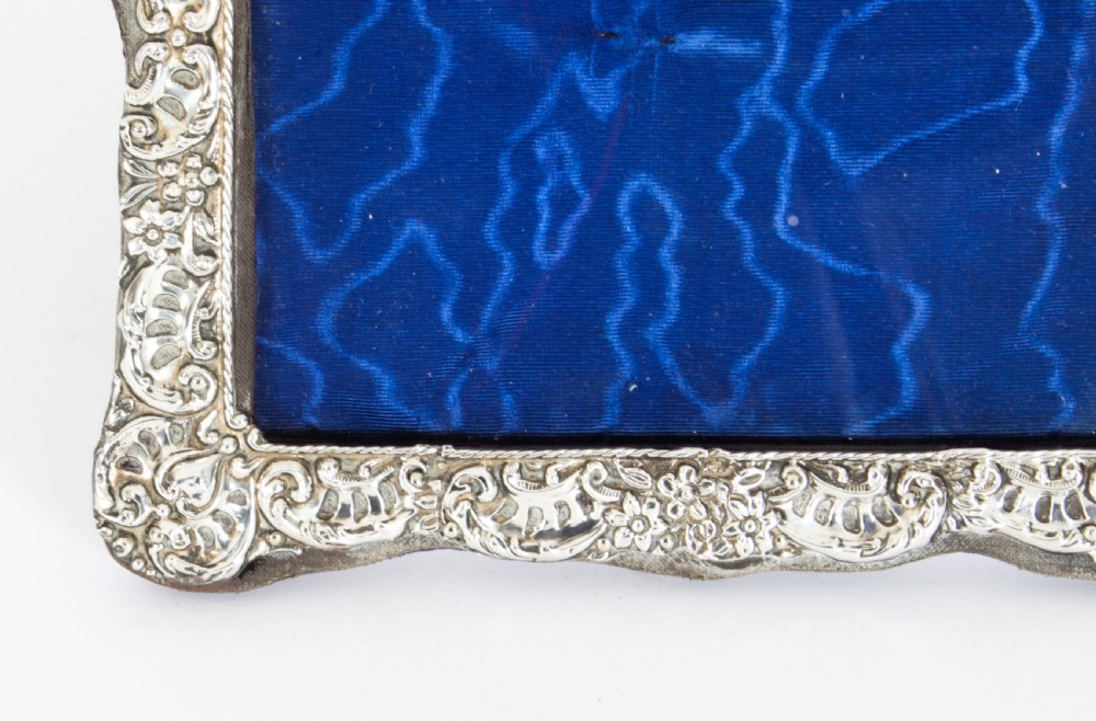 Antique Edwardian Sterling Silver Photo Frame Dated 1902 27x20cm
 View VII