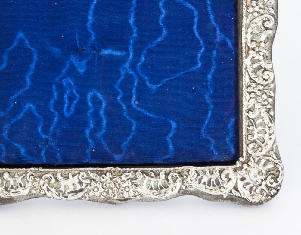 Antique Edwardian Sterling Silver Photo Frame Dated 1902 27x20cm
 View VIII