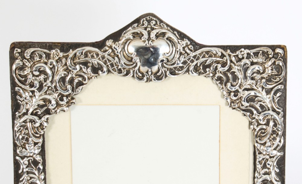 Antique Sterling Silver Photo Frame Dated 1902 27x20cm
 View III