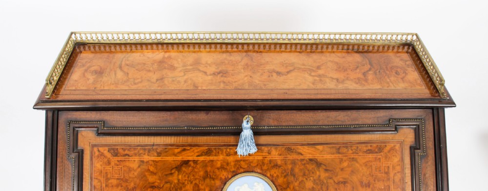 Antique French Walnut & Parquetry Bureau de Dame Desk 19th C
 View VII