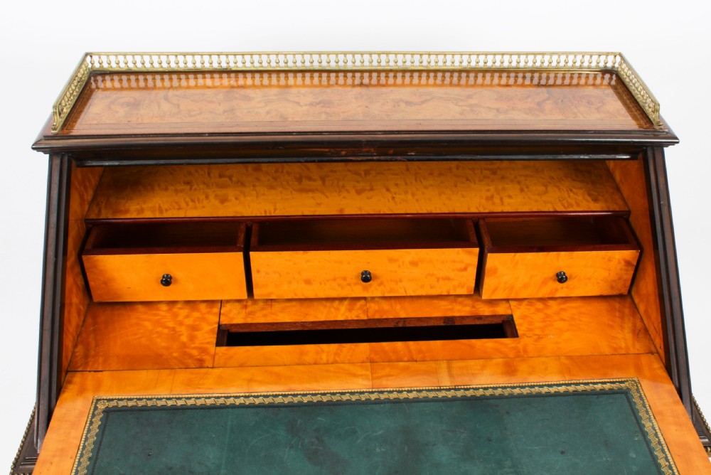 Antique French Walnut & Parquetry Bureau de Dame Desk 19th C
 View XV