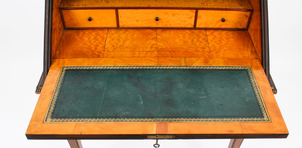 Antique French Walnut & Parquetry Bureau de Dame Desk 19th C
 View XXVI