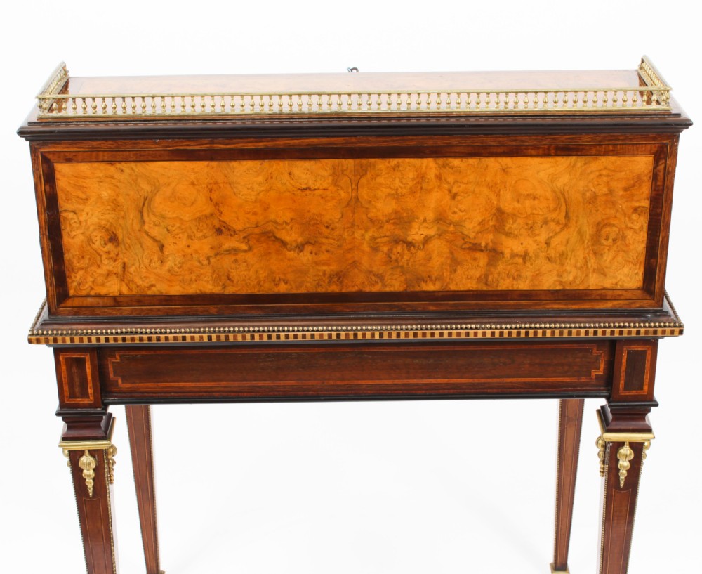 Antique French Walnut & Parquetry Bureau de Dame Desk 19th C
 View XXX