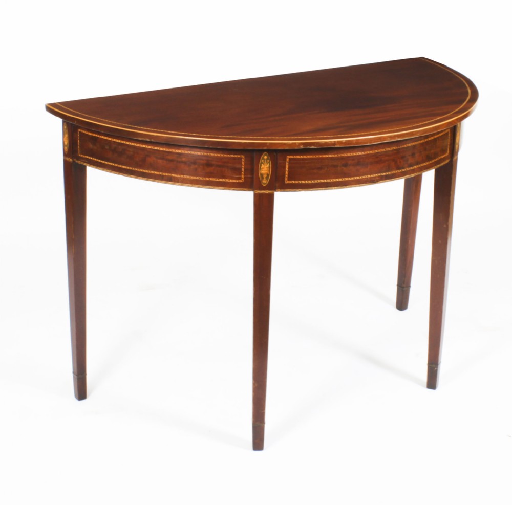 Antique George III Demi Lune Console Side Hall Table 18th C
