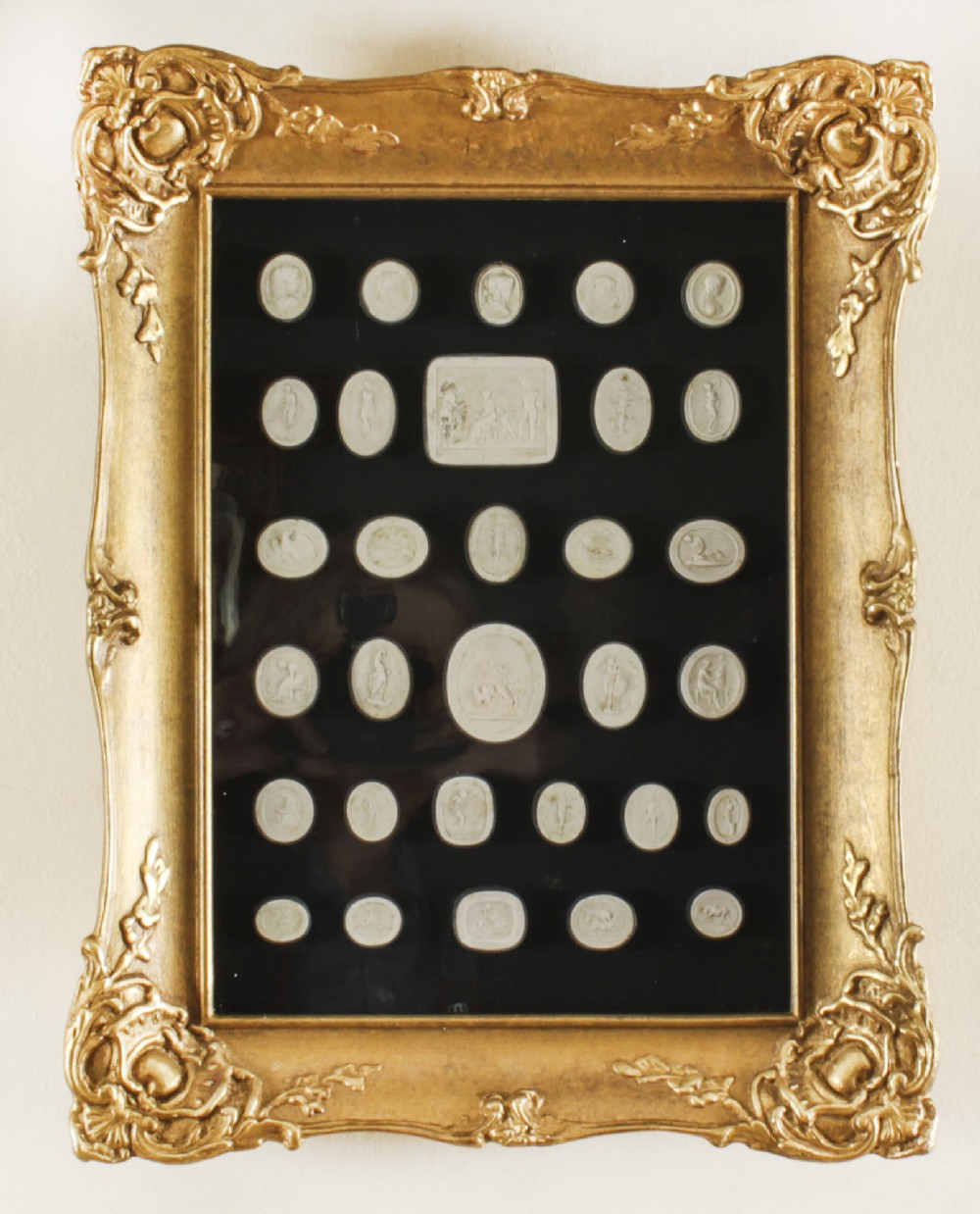 Antique Set Framed 32 Grand Tour Giovanni Liberotti Intaglios 19th C
