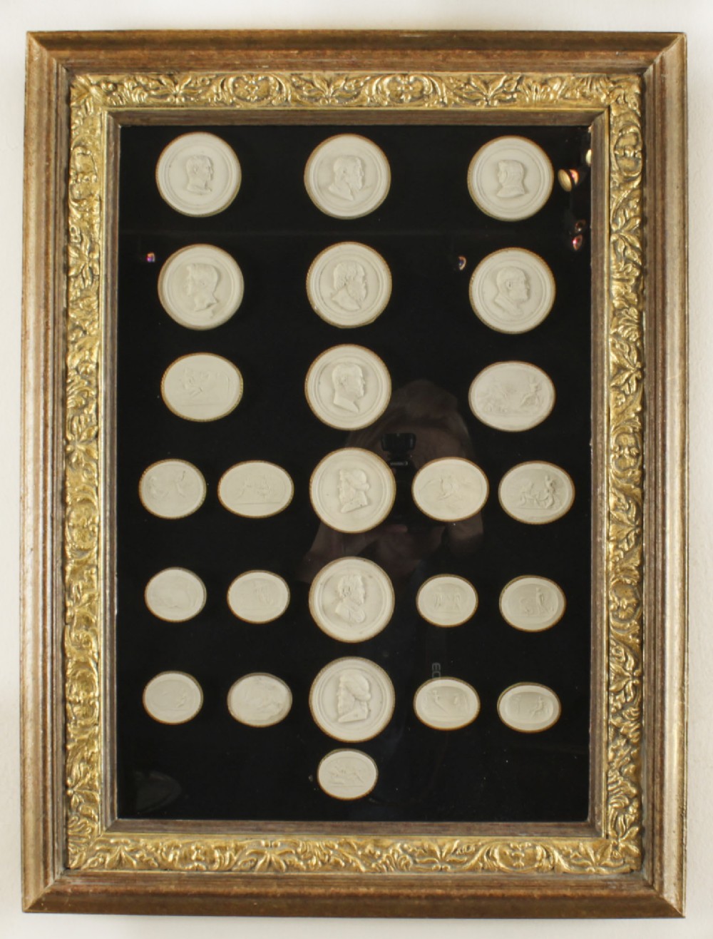 Antique Set of 25 Framed Grand Tour Giovanni Liberotti Intaglios 19th C

