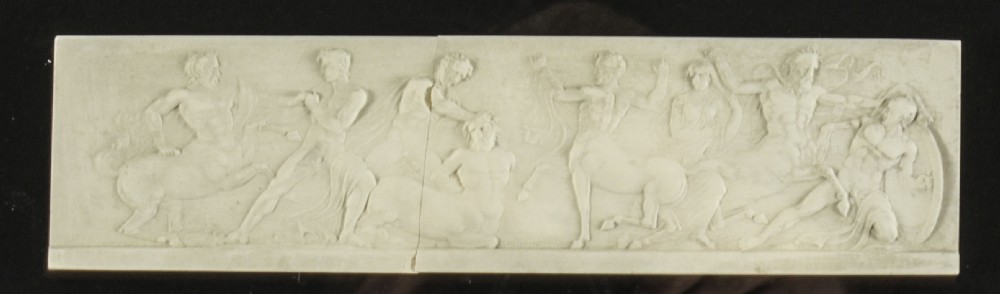 A set of three gilt-framed box displays housing white plaster Grand Tour intaglios mounted on dark backings. View XV