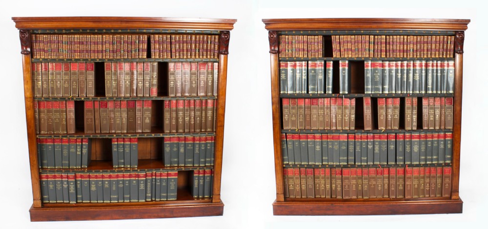 Antique Pair Victorian Mahogany Open Bookcases 19th Century
 View II