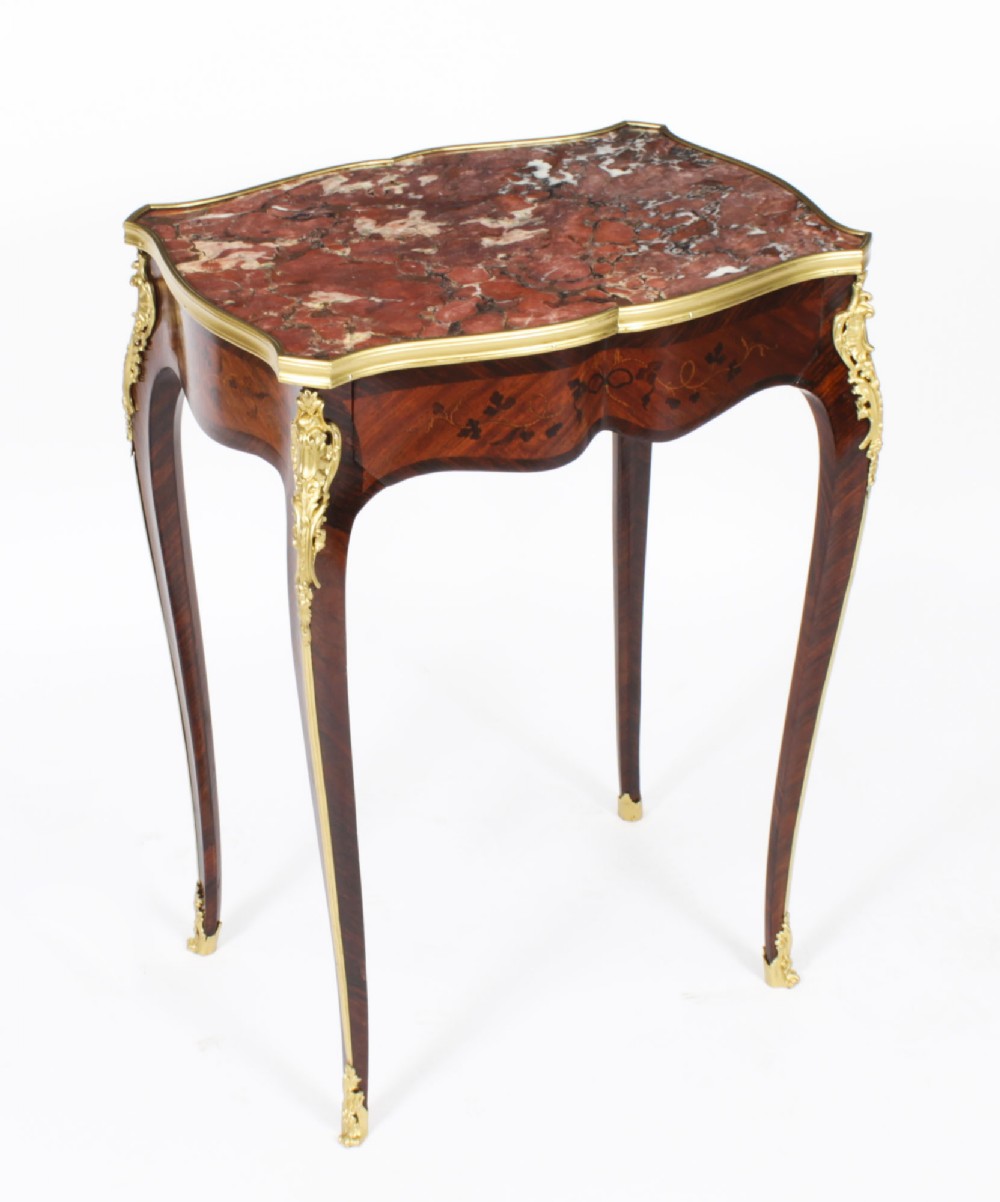 Antique French Louis Revival Marble Top & Ormolu Occasional Table c.1850