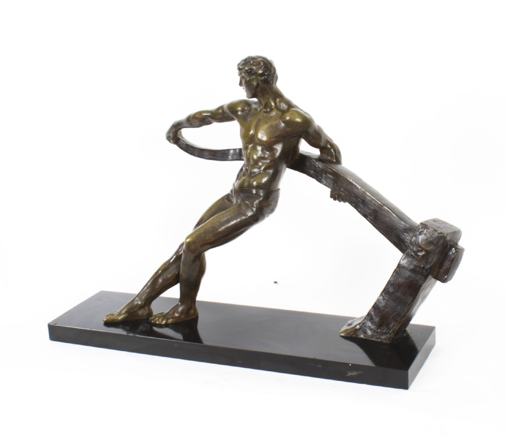Antique Art Deco Bronze Figure of a Riverman by Maurice Guiraud-Rivière C1920
