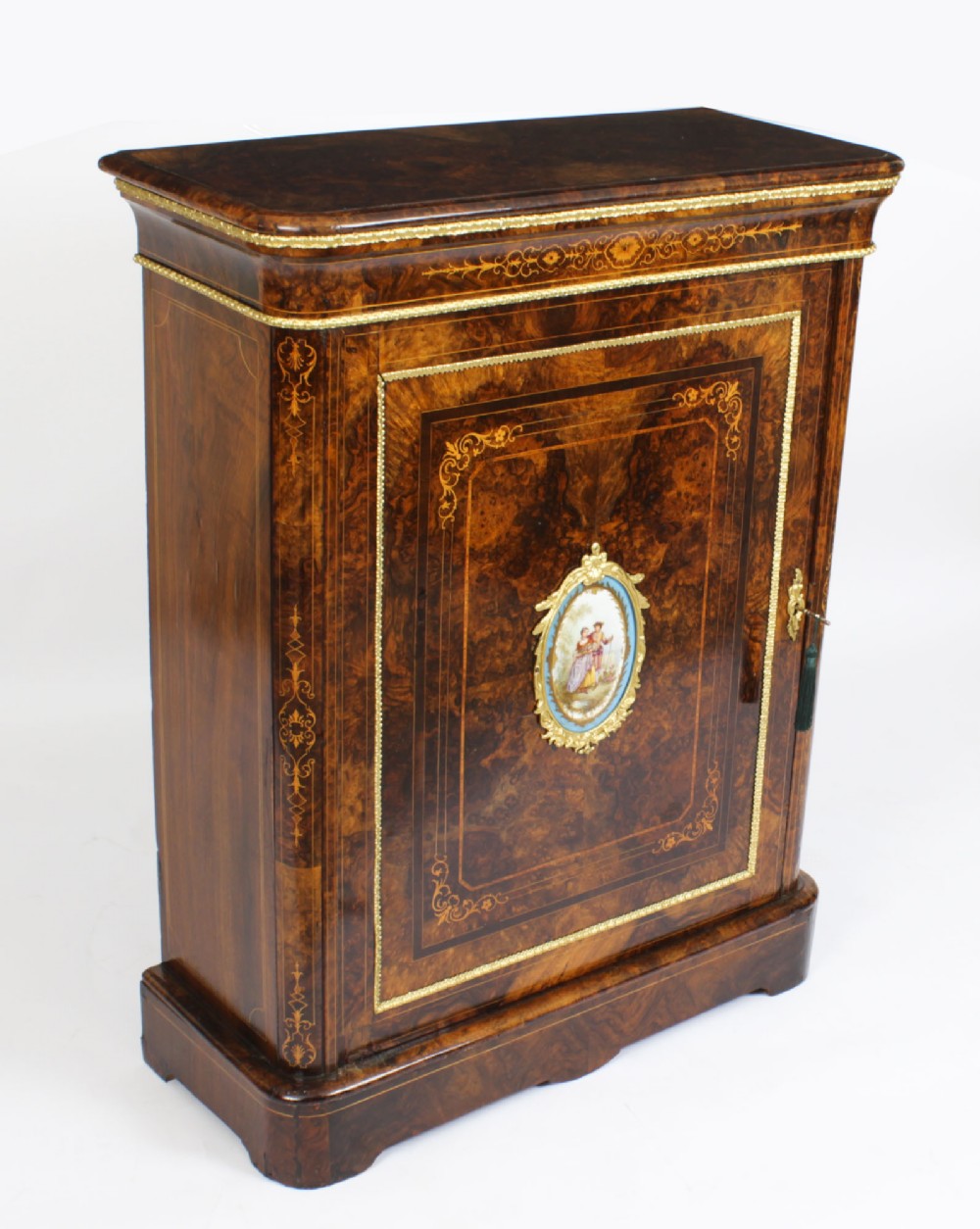 Antique Victorian Pier Cabinet Sevres Plaque c.1860 19th Century
