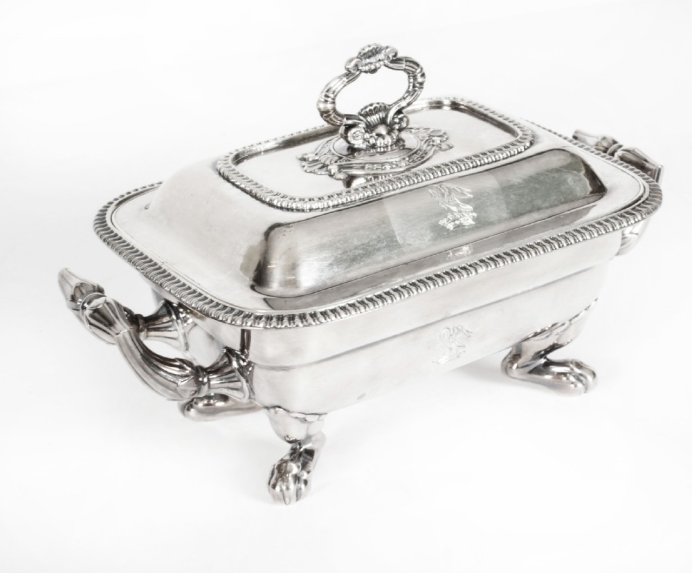 Antique Old George III Sheffield Silver Plated Butter Dish 19th C
