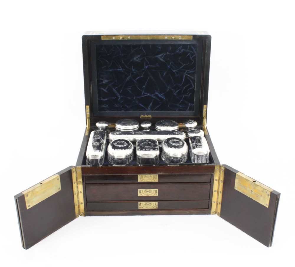 Antique Palais Royal French Casket Necessaire Vanity Chest by L. Dujat 19th C
