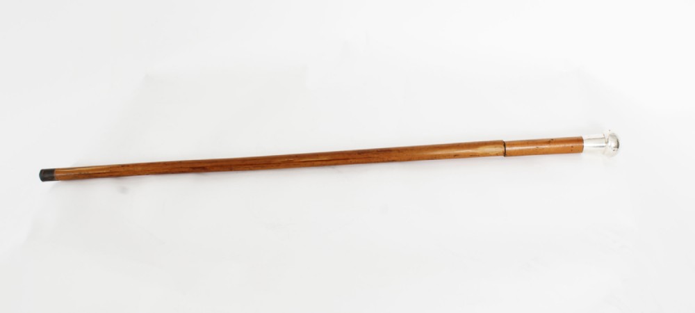 Antique English Silver & Malacca Sword / Walking Stick Cane 19th Century
