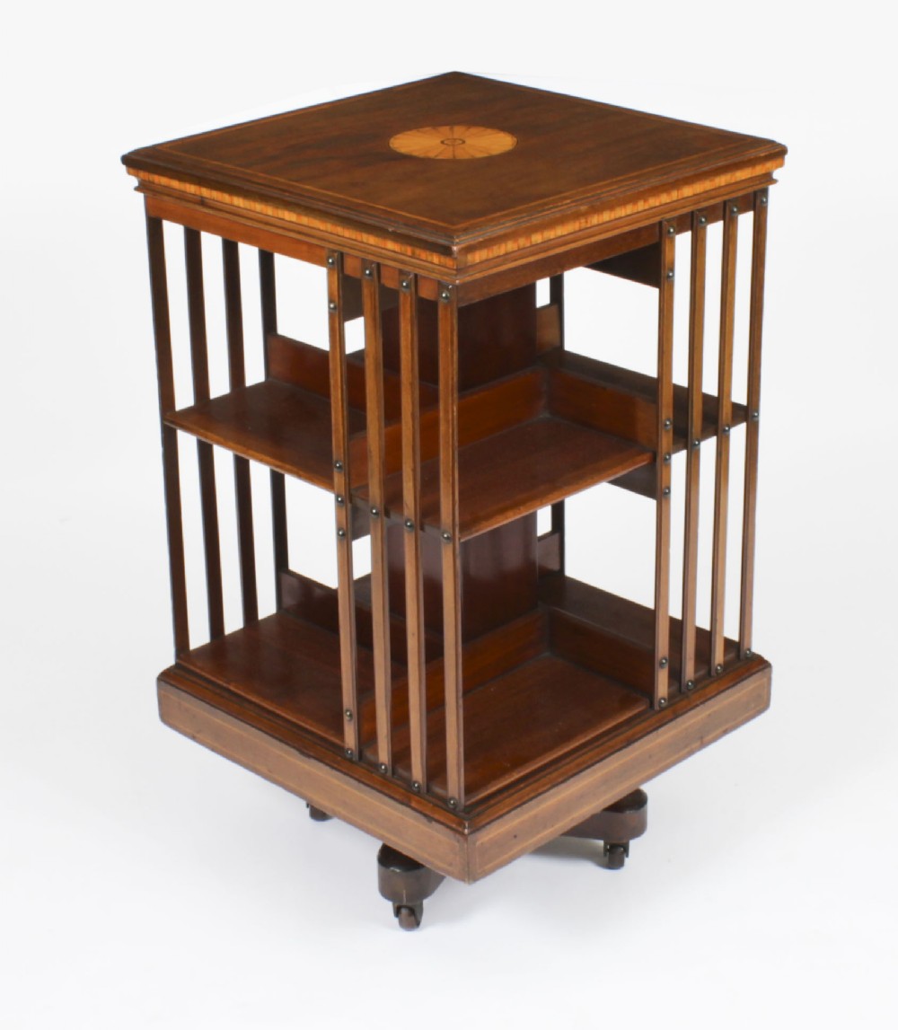 Antique Edwardian Revolving Bookcase Maple & Co c.1900