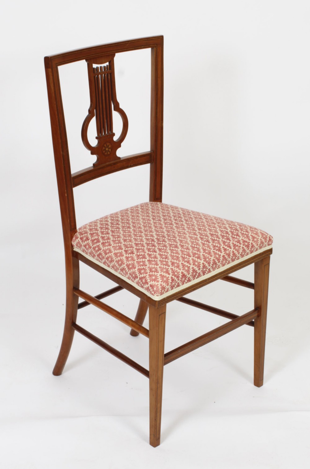 Antique Victorian Satinwood Lyre Back Desk Chair c.1880 19th Century