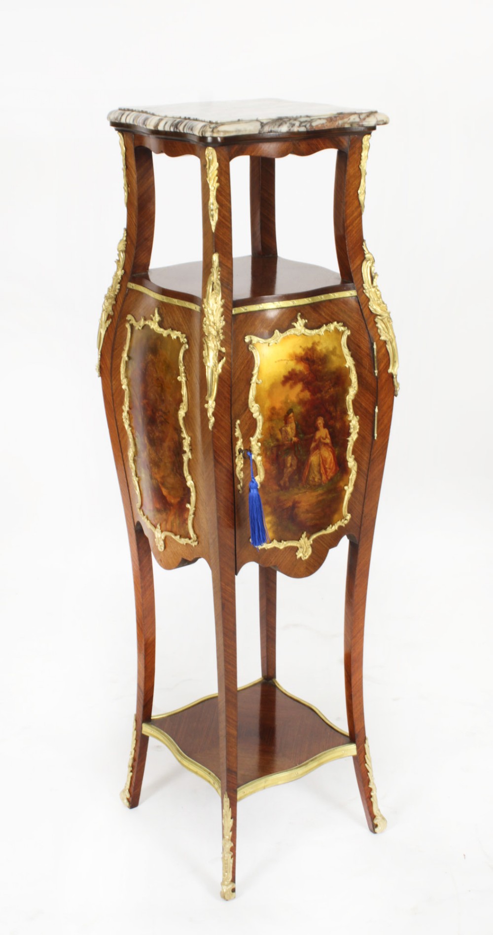 Antique Ormolu Mounted Jardiniere Display Pedestal Stand 19th C