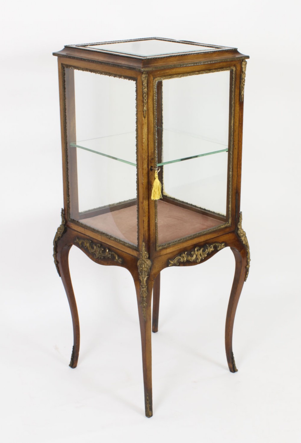 Antique Square Ormolu Mounted Vitrine Display Cabinet c.1880