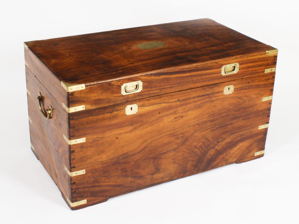 Antique Military Camphorwood Trunk Coffer 19th C