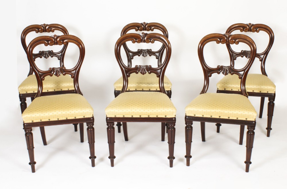 Antique Set of 6 William IV Mahogany Dining Chairs c1830 19th C