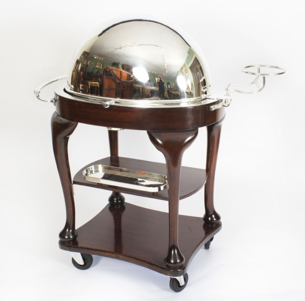 Antique Art Deco Drakes D6 Silver Plated Beef Carving Trolley C1930