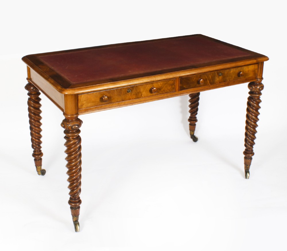 Antique Victorian Walnut Writing Table Hindley & Sons 19th C