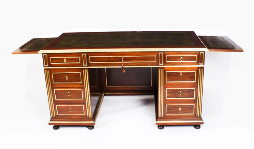 Antique French Directoire Ormolu Mounted Pedestal Desk 19th C View II