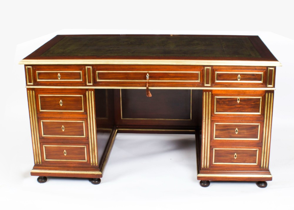 Antique French Directoire Ormolu Mounted Pedestal Desk 19th C View III
