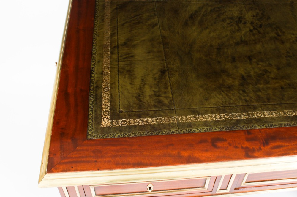 Antique French Directoire Ormolu Mounted Pedestal Desk 19th C View IV