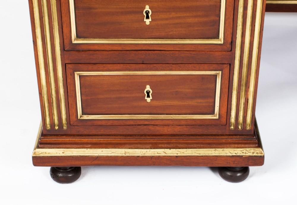 Antique French Directoire Ormolu Mounted Pedestal Desk 19th C View VIII