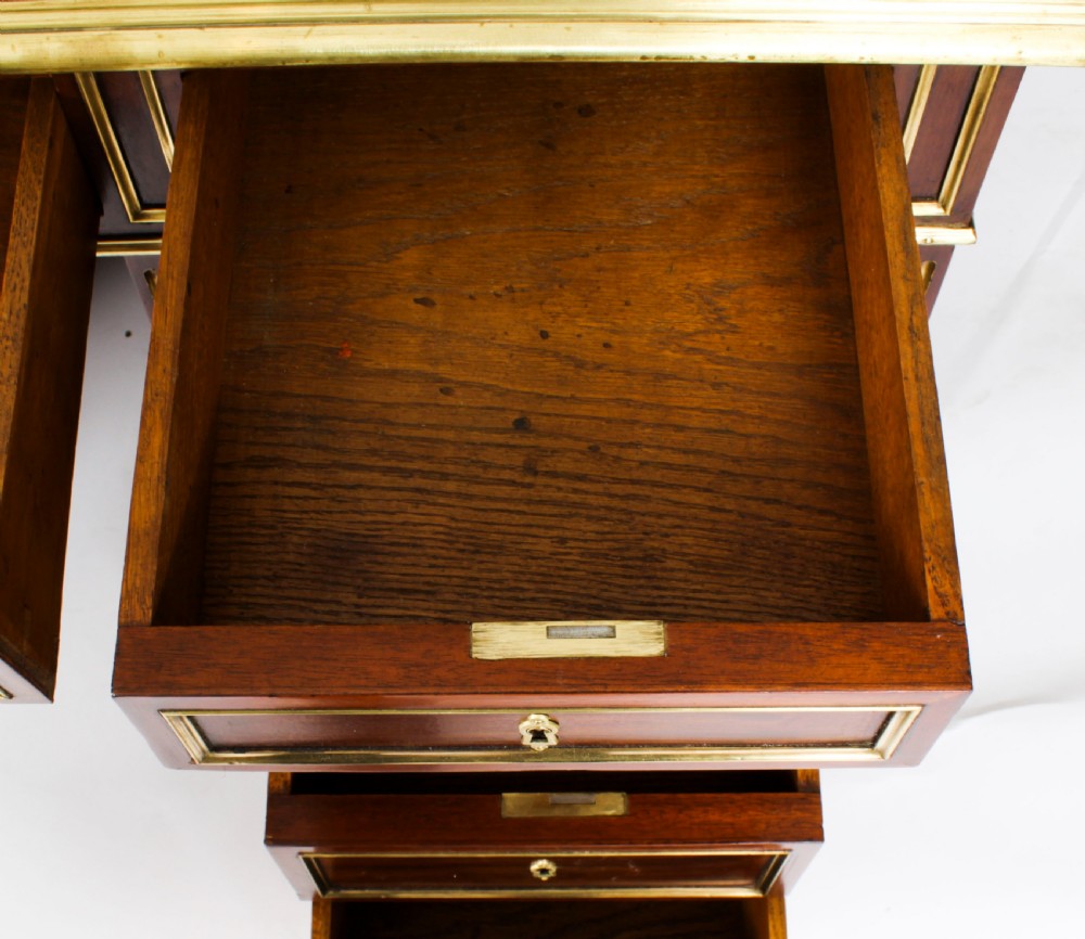 Antique French Directoire Ormolu Mounted Pedestal Desk 19th C View XI