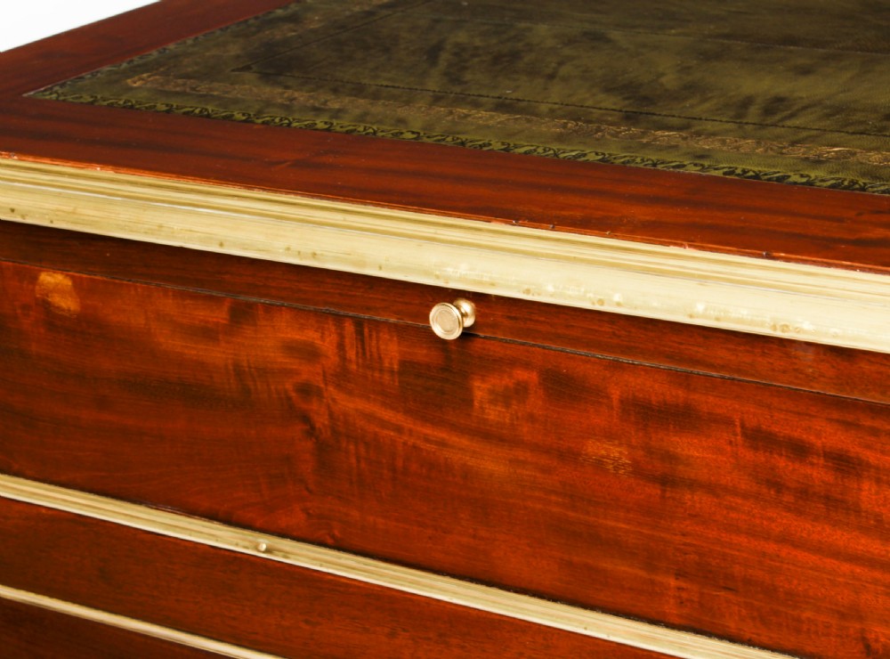Antique French Directoire Ormolu Mounted Pedestal Desk 19th C View XV
