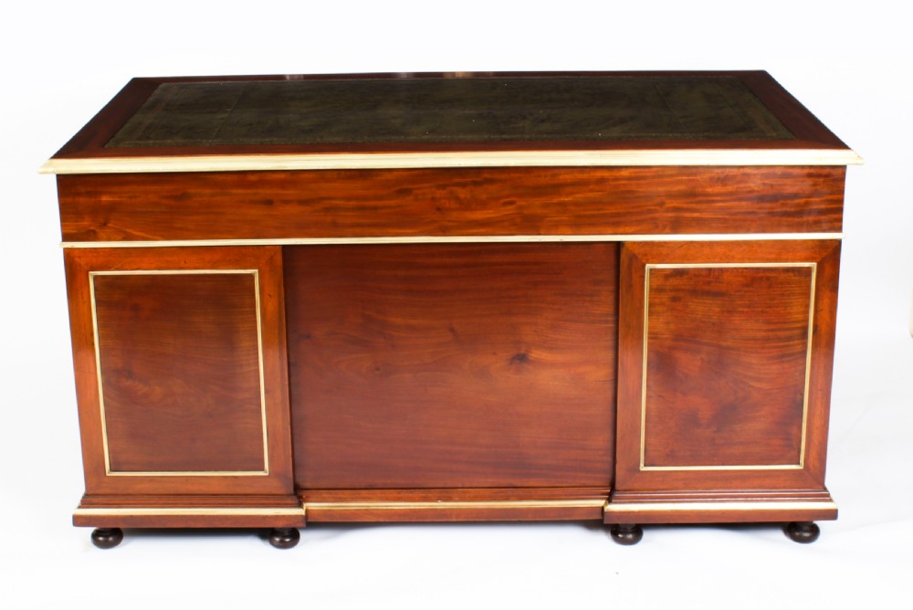 Antique French Directoire Ormolu Mounted Pedestal Desk 19th C View XVI