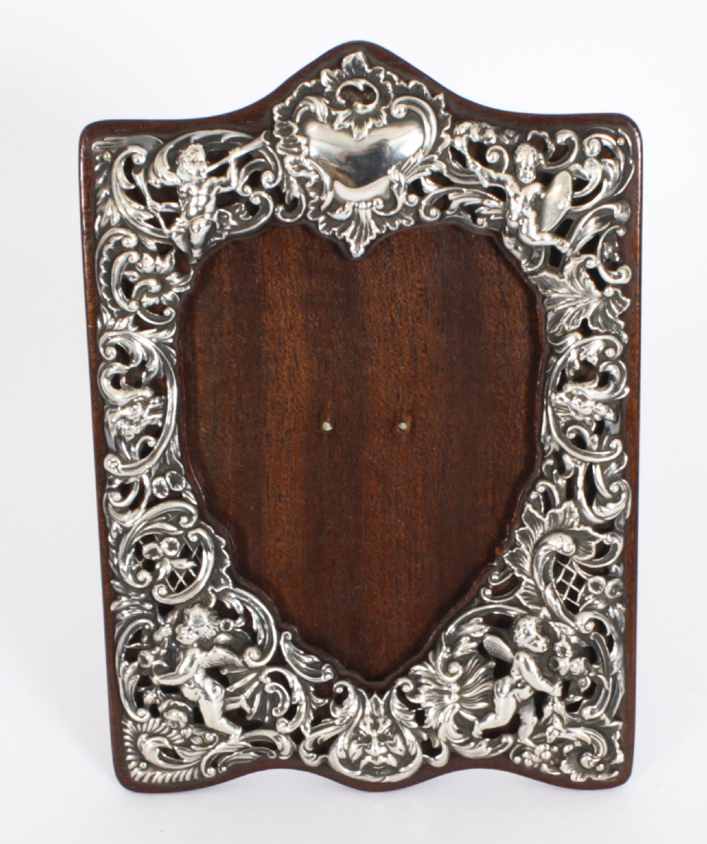 Antique Edwardian Sterling Silver Photo Frame Dated 1911 20x14cm