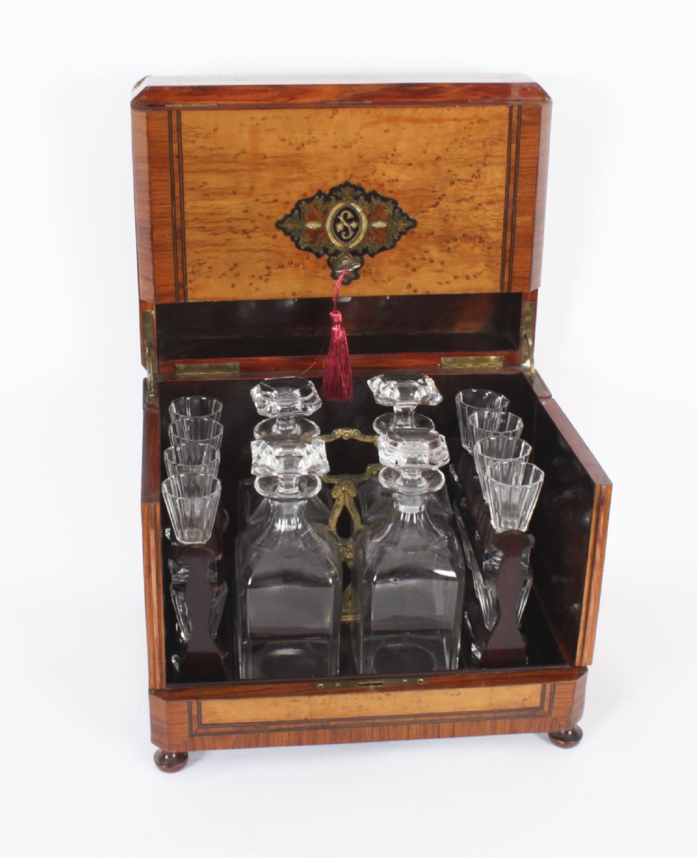 Antique French Napoleon III Tantalus Cave a Liqueur 19th Century